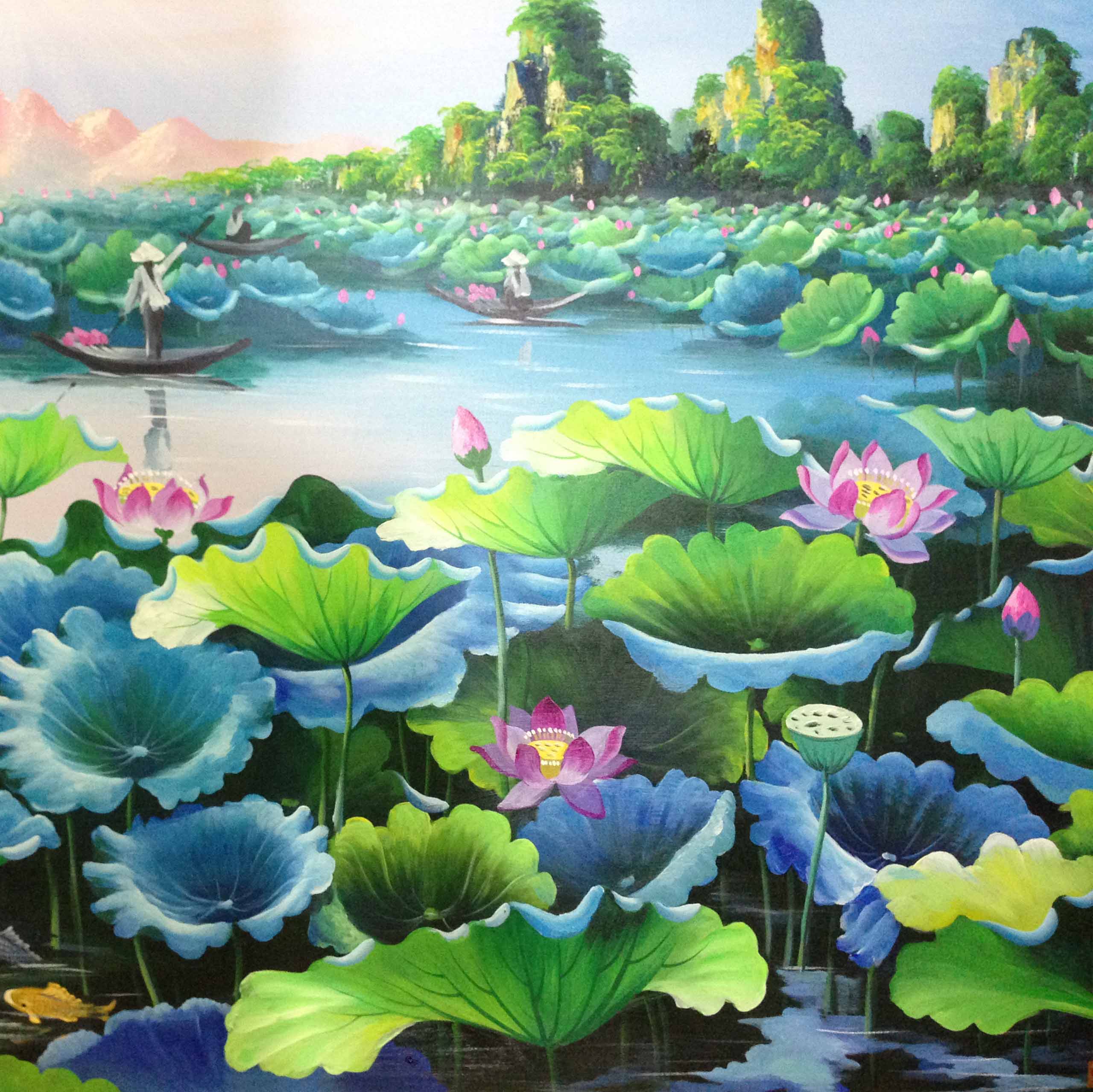 Lotus oil painting - TSD273LHAR